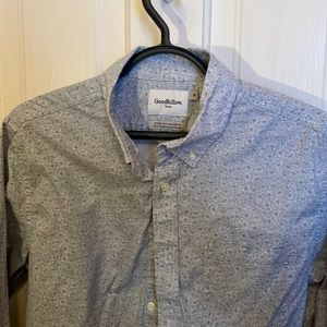 Goodfellow mens long sleeve shirt light blue floral
